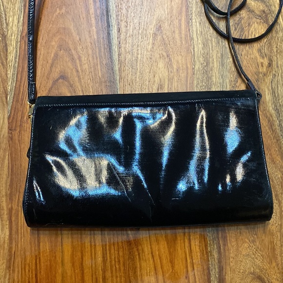 Vtg - Ro-el purse - crossbody handbag - black velvet/leather a made in Montreal - Picture 6 of 8